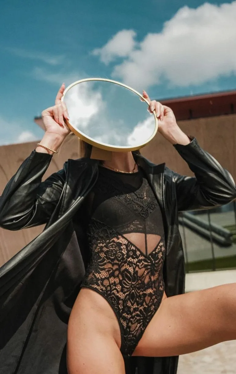 Lace-Trim Lingerie Bodysuit